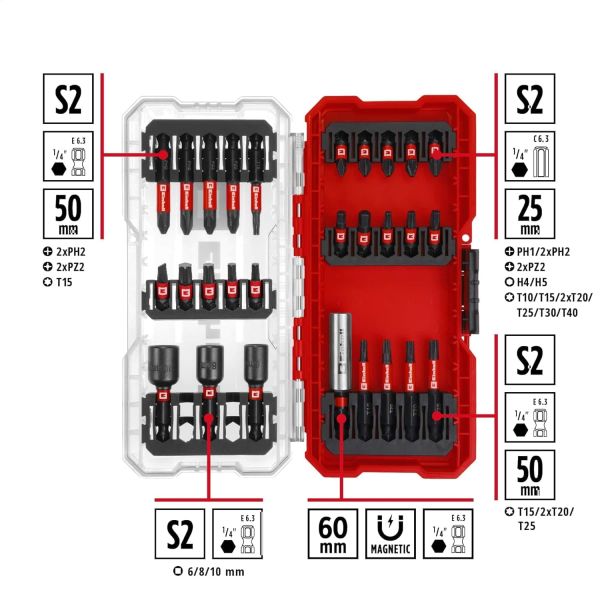 Einhell Bits uç seti 28 parça, S-CASE kutu - 49108703