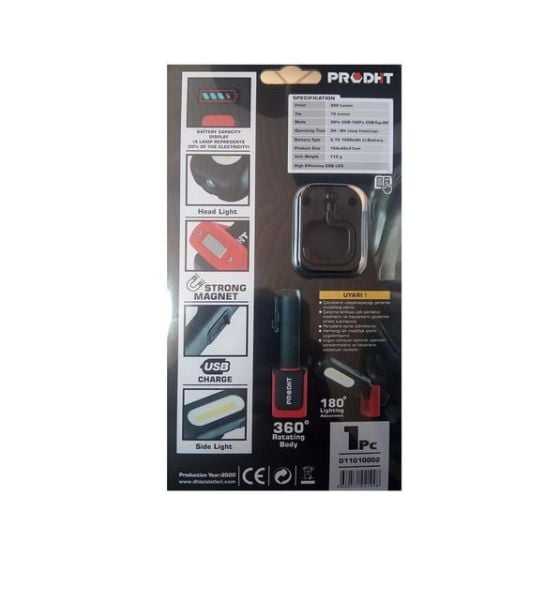 Dht 350 Lümen Mıknatıslı Kancalı Çalışma Lambası