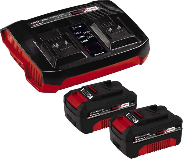 Einhell GP-LB 36/210 Li E -  Akülü Üfleme ve Einhell 18V 2x4,0 Ah PXC Twincharger Kit, Akü & Şarj Cihazı