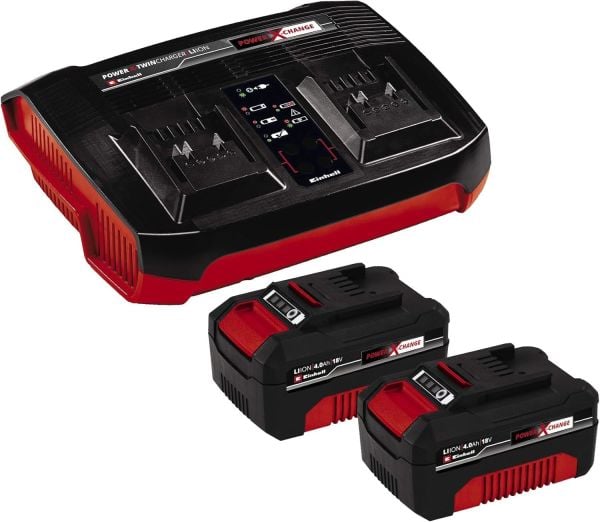 Einhell GP-LB 36/210 Li E -  Akülü Üfleme ve Einhell 18V 2x4,0 Ah PXC Twincharger Kit, Akü & Şarj Cihazı