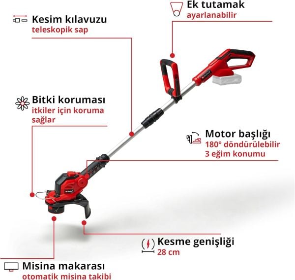 Einhell GE-CT 18/28 Li - Solo, Akülü Kenar Kesme