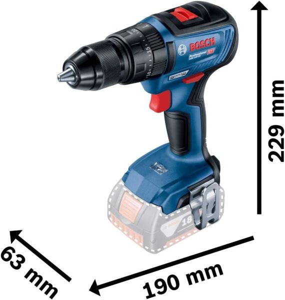 Bosch Professional GSB 18V-50 Akülü Darbeli Delme Vidalama Makinesi (18 Volt, 2 x 2,0 Ah Akü