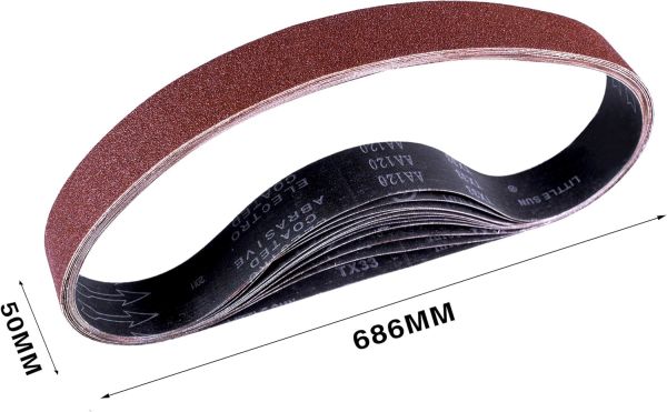 Sonsuz Band Zımpara bantları 50 x 686 mm, zımpara bandı seti, 5 adet 60/80/120  kum