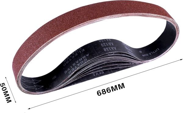 Sonsuz Band Zımpara bantları 50 x 686 mm, zımpara bandı seti, 5 adet 60/80/120  kum